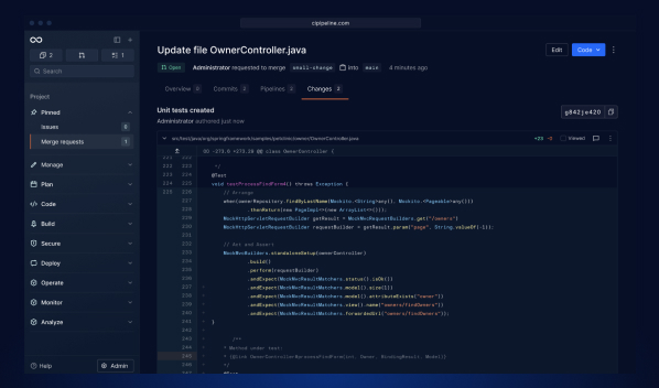 screenshot of Diffblue Cover